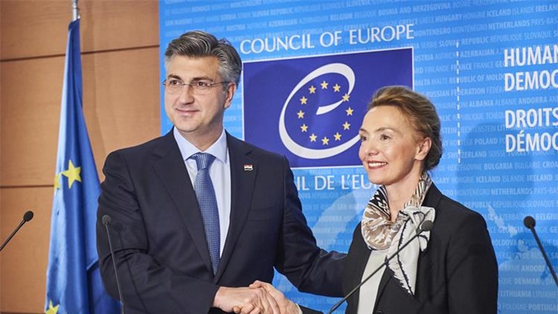 Susret s hrvatskom čelnicom Vijeća Europe tijekom hrvatskog predsjedanja EU-om svjedoči o snažnom međunarodnom položaju 
